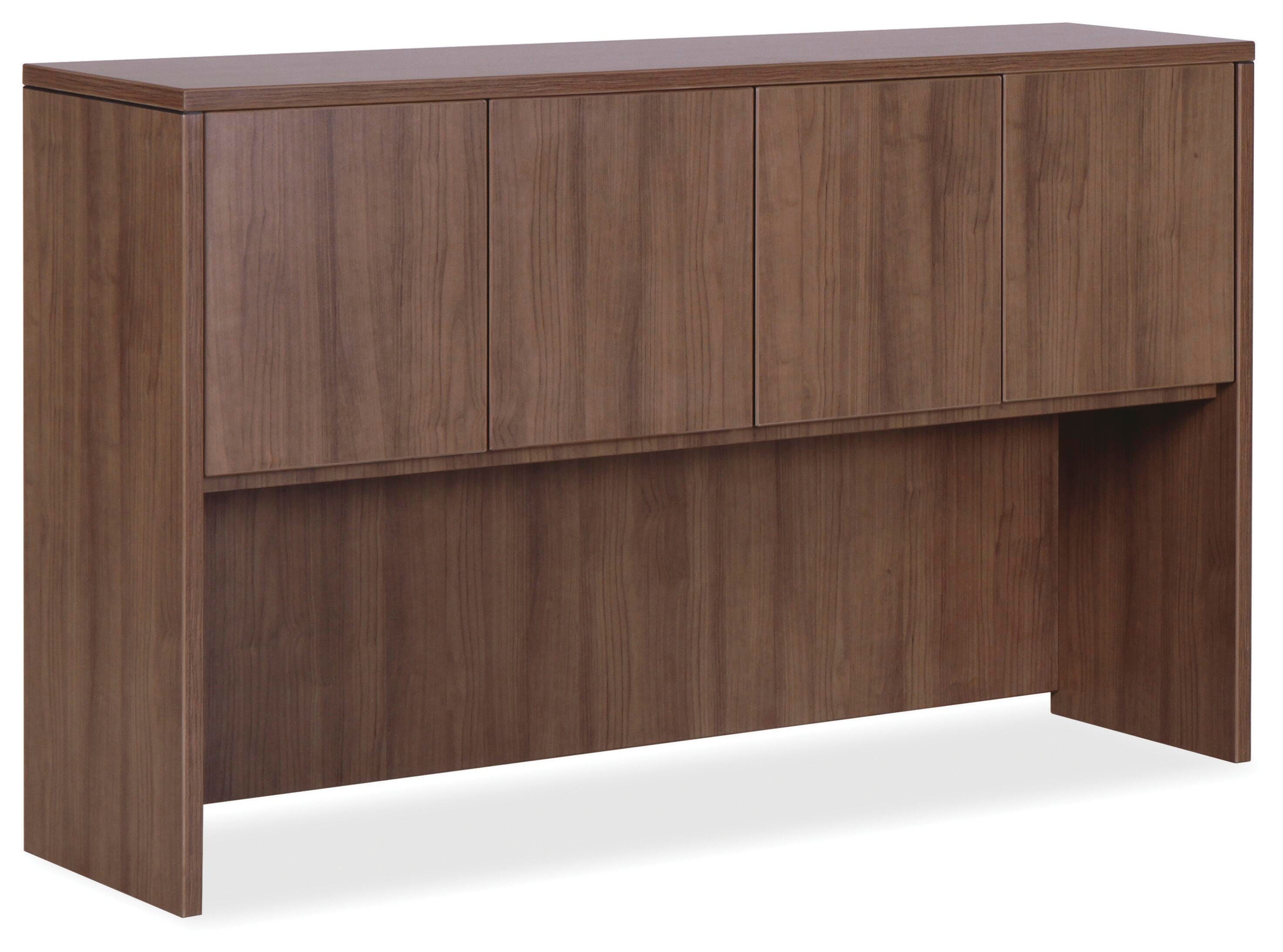 Lorell Walnut Laminate Office Suite Desking, Hutch Doors, 59 x 14-3/4 x 36 Inches, Walnut 1531529